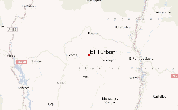 El Turbón Location Map