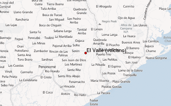 El Valle (volcano) Location Map