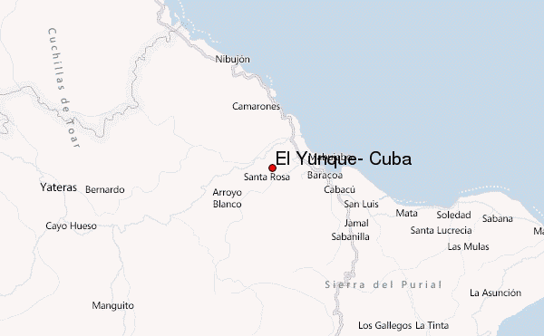 El Yunque, Cuba Location Map