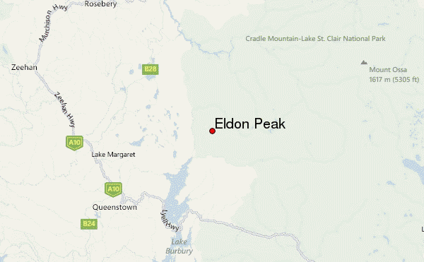 Eldon Peak Location Map