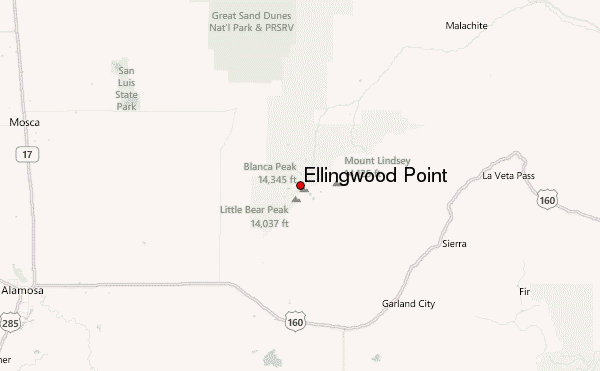 Ellingwood Point Location Map