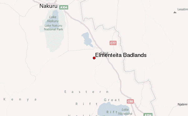 Elmenteita Badlands Location Map