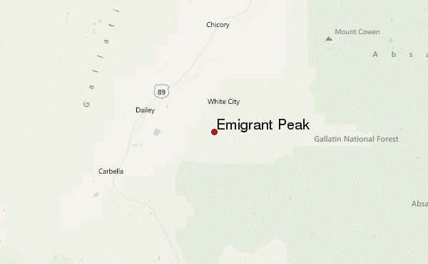 Emigrant Peak Location Map