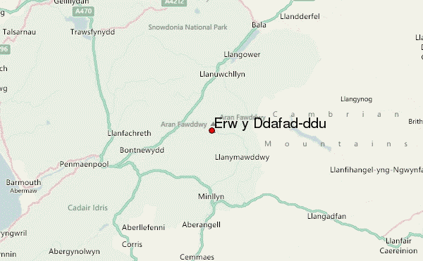 Erw y Ddafad-ddu Location Map