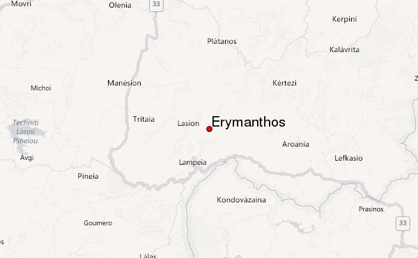 Erymanthos Location Map