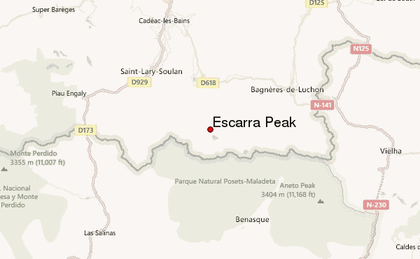Escarra Peak Location Map