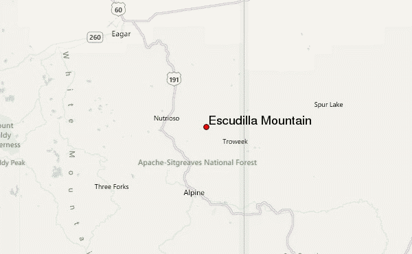 Escudilla Mountain Location Map