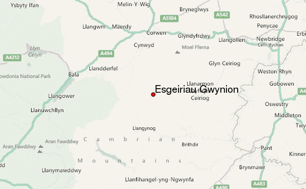 Esgeiriau Gwynion Location Map