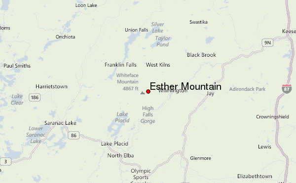 Esther Mountain Location Map
