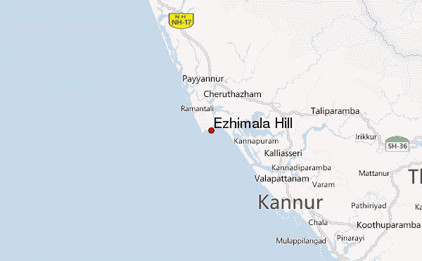 Ezhimala Hill Location Map