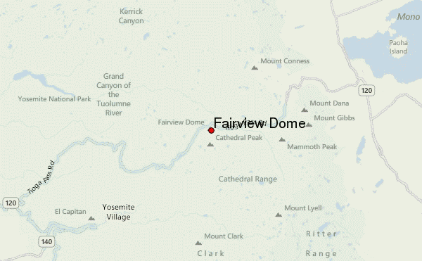 Fairview Dome Location Map