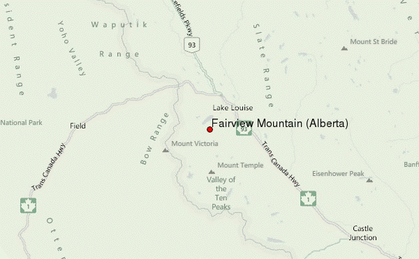 Fairview Mountain (Alberta) Location Map