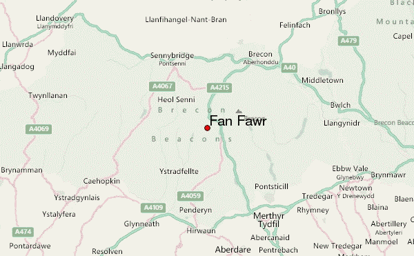 Fan Fawr Location Map