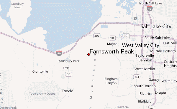 Farnsworth Peak Location Map