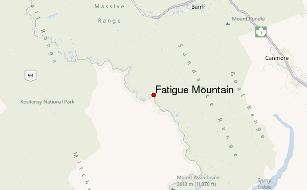 Fatigue Mountain Location Map