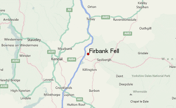 Firbank Fell Location Map