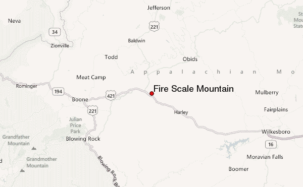 Fire Scale Mountain Location Map