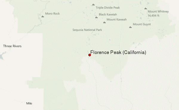 Florence Peak (California) Location Map