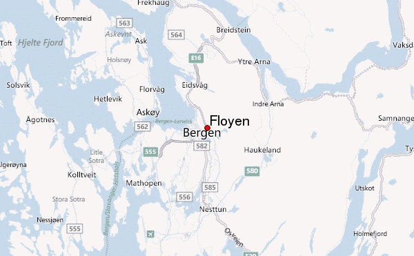 Fløyen Location Map