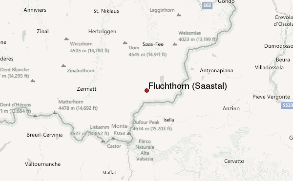 Fluchthorn (Saastal) Location Map