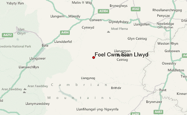 Foel Cwm Sian Llŵyd Location Map