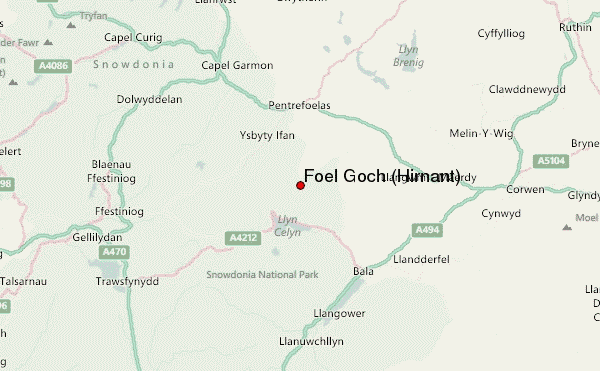 Foel Goch (Hirnant) Location Map