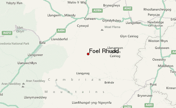 Foel Rhudd Location Map