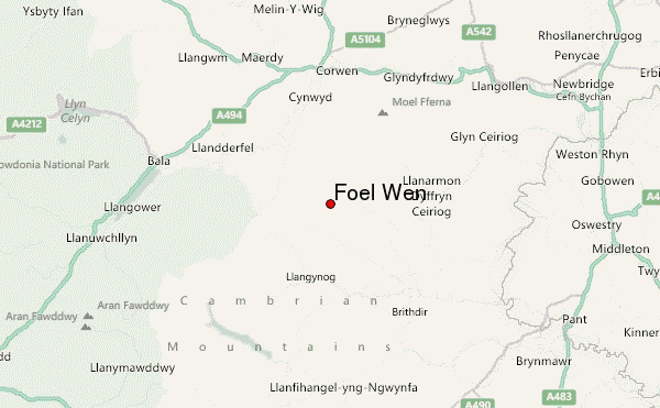 Foel Wen Location Map