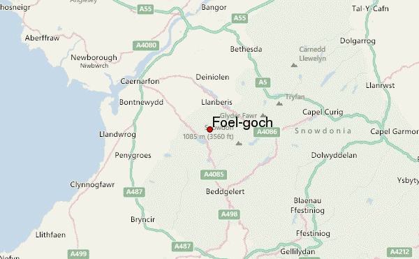 Foel-goch Location Map