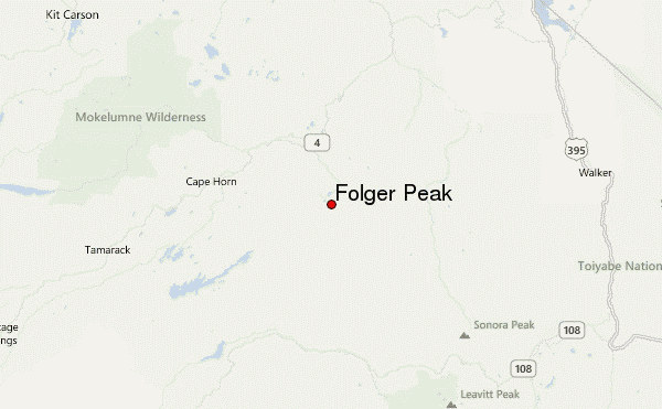 Folger Peak Location Map