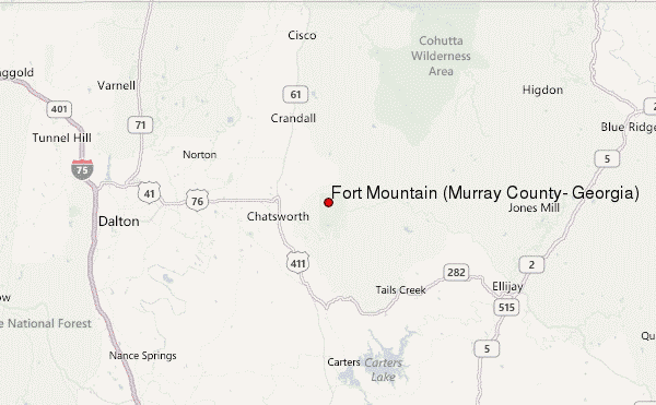 Fort Mountain (Murray County, Georgia) Location Map
