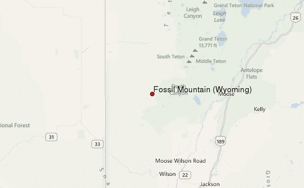 Fossil Mountain (Wyoming) Location Map