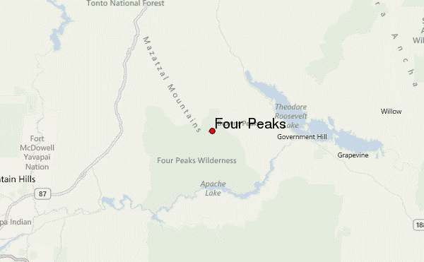 Four Peaks Location Map