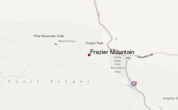 Frazier Mountain Location Map