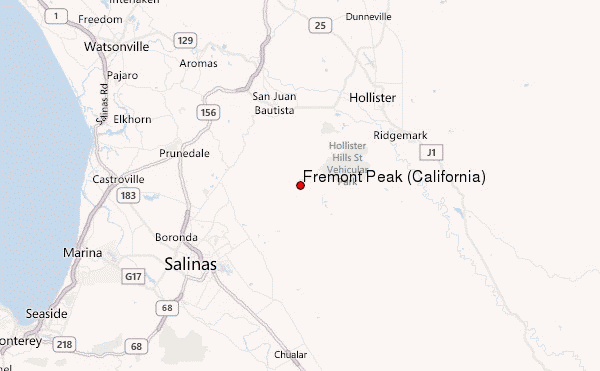 Fremont Peak (California) Location Map