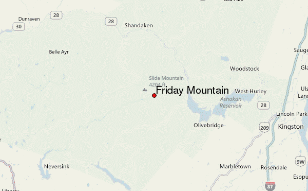 Friday Mountain Location Map