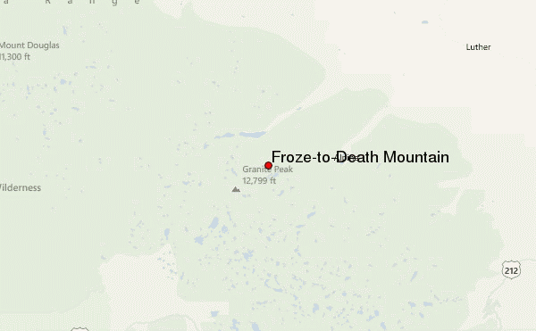 Froze-to-Death Mountain Location Map