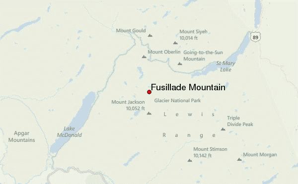 Fusillade Mountain Location Map