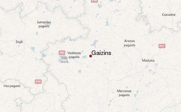 Gaizins Location Map