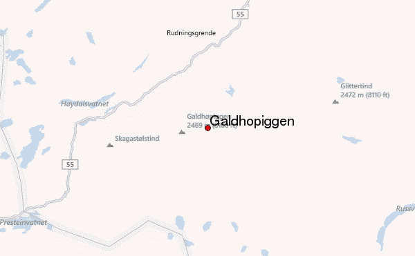 Galdhøpiggen Location Map