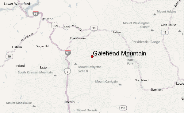 Galehead Mountain Location Map
