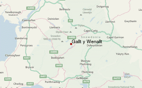 Gallt y Wenallt Location Map