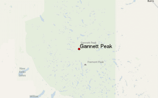 Gannett Peak Location Map