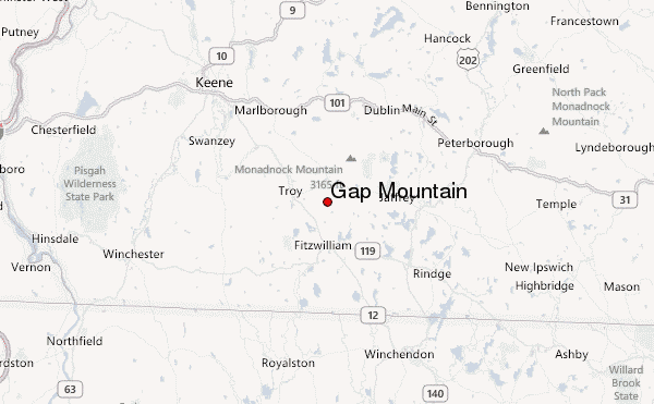 Gap Mountain Location Map