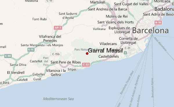 Garraf Massif Location Map