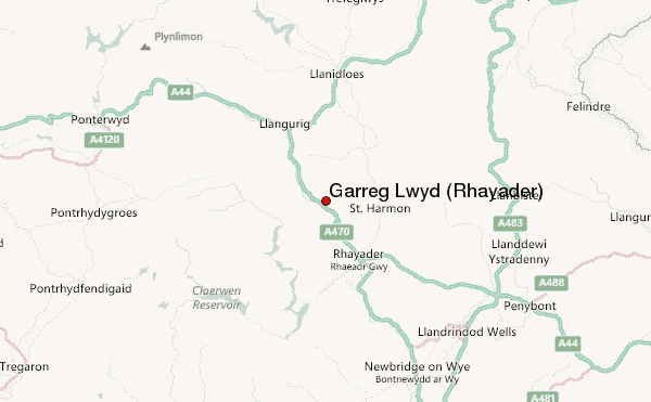Garreg Lwyd (Rhayader) Location Map