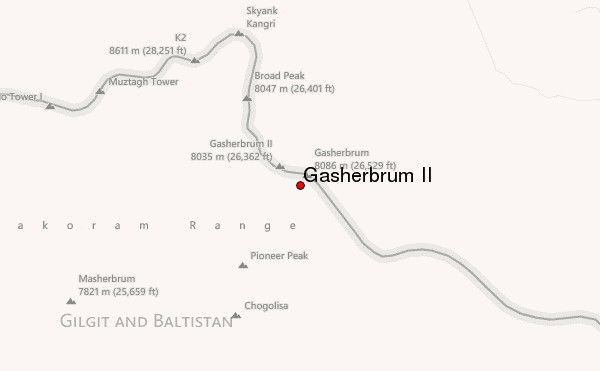 Gasherbrum II Location Map