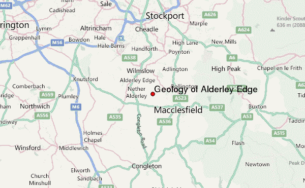 Geology of Alderley Edge Location Map