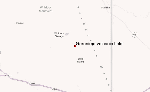 Geronimo volcanic field Location Map