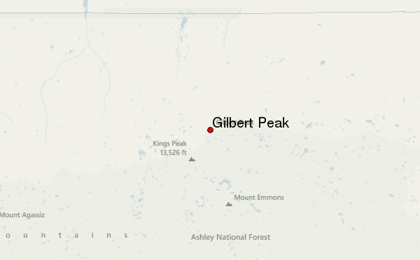 Gilbert Peak Location Map